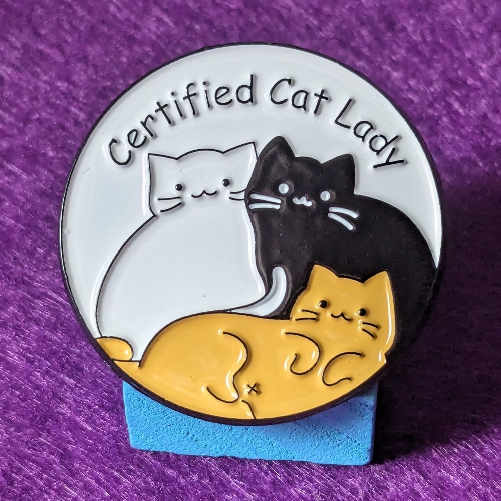 "Certified Cat Lady" Cute Cat Pin